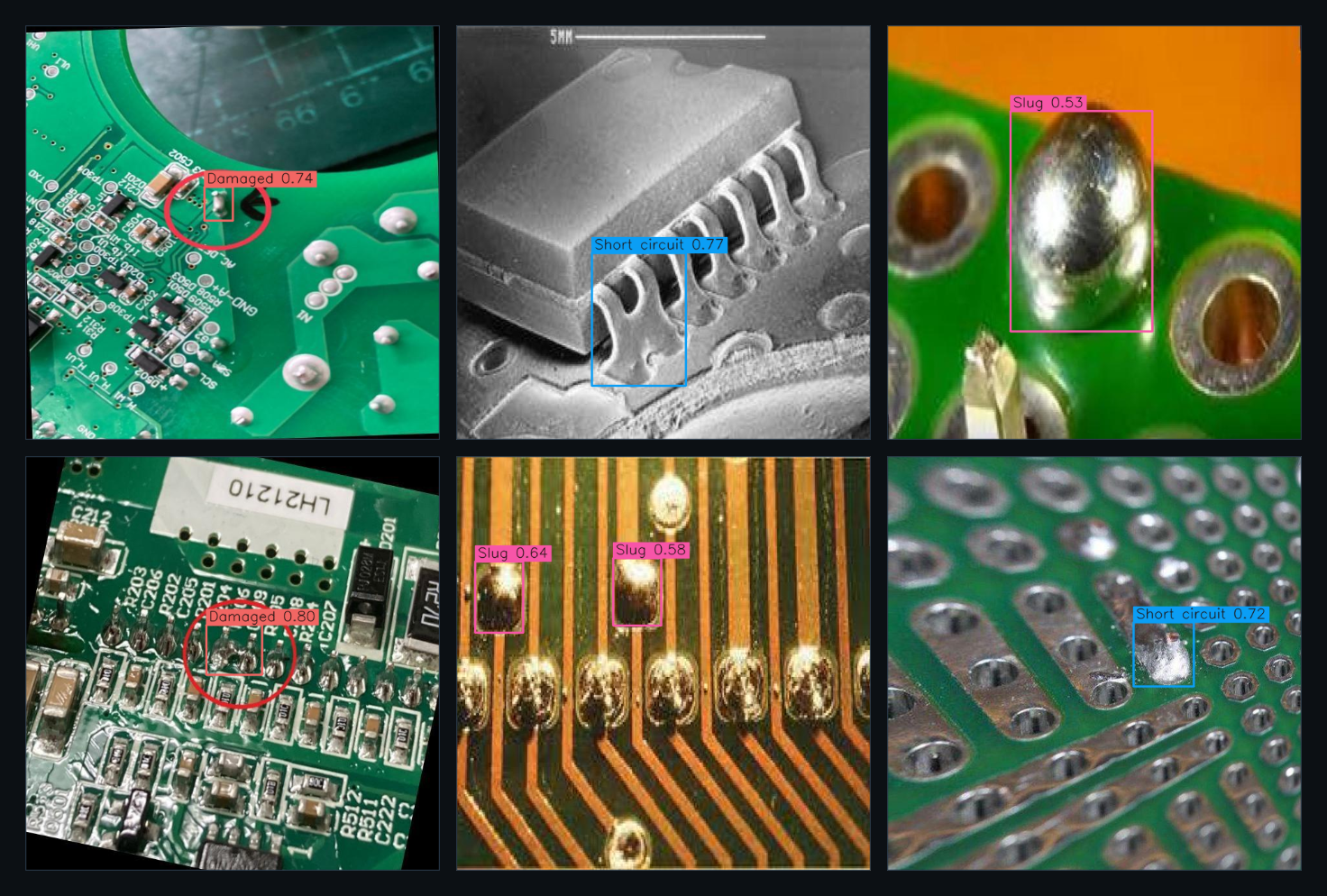 AEVO model predictions on unseen PCB test boards
